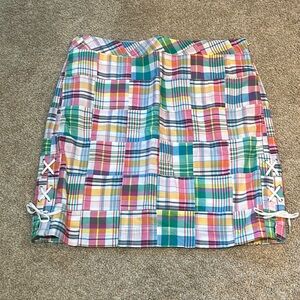 By Talbots, preppy pink green plaid mini skirt size 12 P NWOT